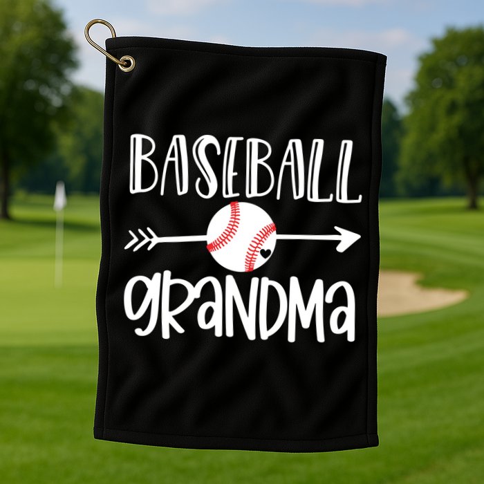 Baseball Grandma Cute From Grandson Player Arrow Heart Game Golf Towel