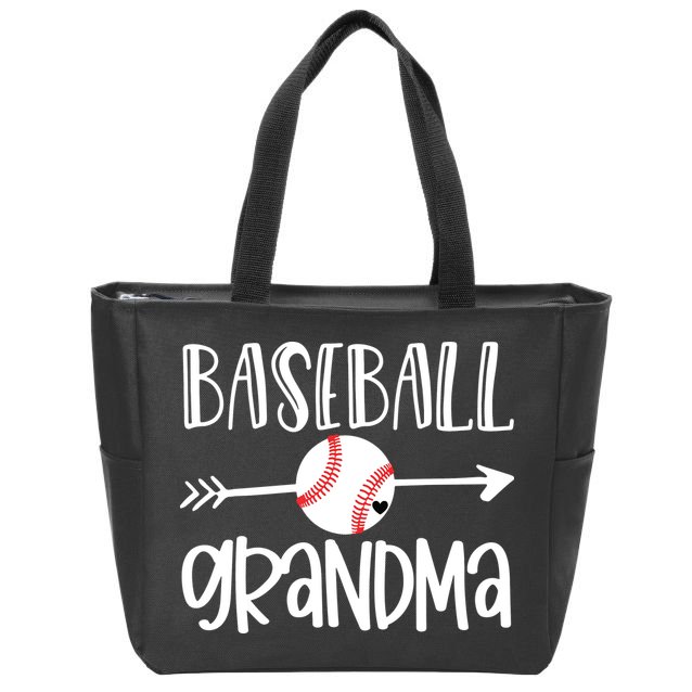 Baseball Grandma Cute From Grandson Player Arrow Heart Game Zip Tote Bag