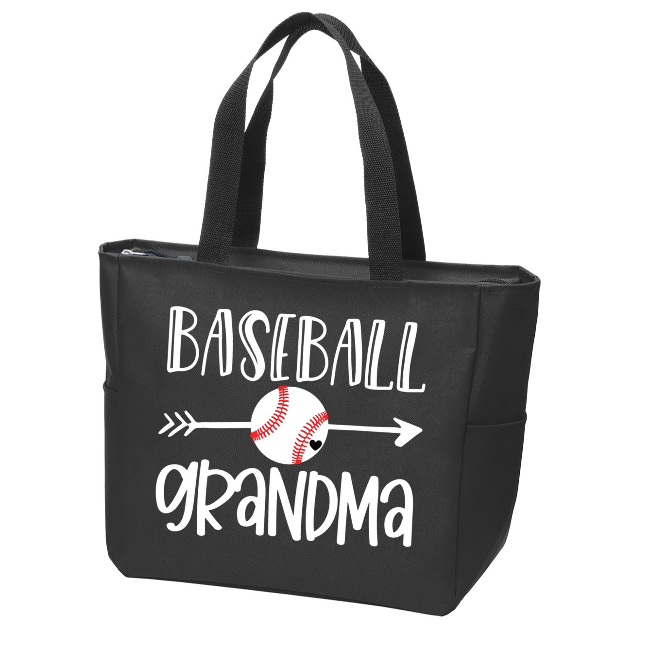 Baseball Grandma Cute From Grandson Player Arrow Heart Game Zip Tote Bag