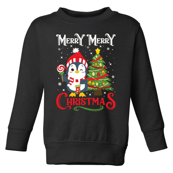 Boy Girl Christmas Pajamas Funny Penguin Toddler Sweatshirt