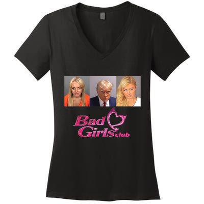 Bad Girls Club Donald Trump Mug Shot Women's V-Neck T-Shirt