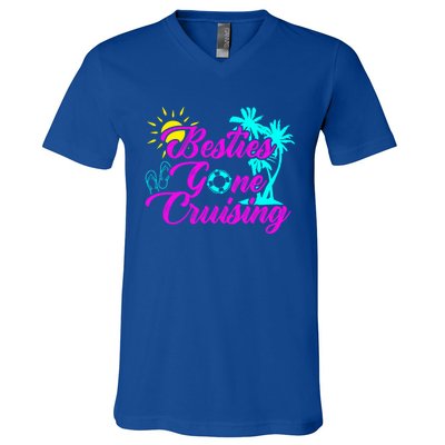 Besties Gone Cruise Matching Trip Cruising Vacation Cute Gift V-Neck T-Shirt