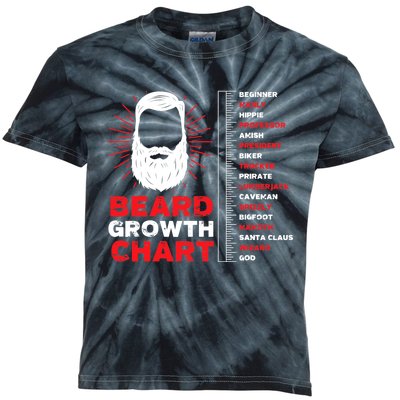 Beard Growth Chart Length Ruler Cute |  Gift Kids Tie-Dye T-Shirt