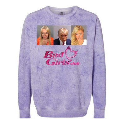 Bad Girls Club Donald Trump Mug Shot Colorblast Crewneck Sweatshirt