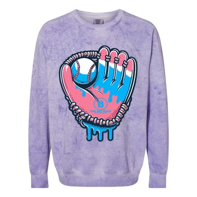 Baseball Glove Cotton Candy Drip Colorblast Crewneck Sweatshirt