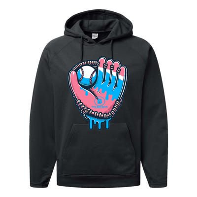 Baseball Glove Cotton Candy Drip Performance Fleece Hoodie