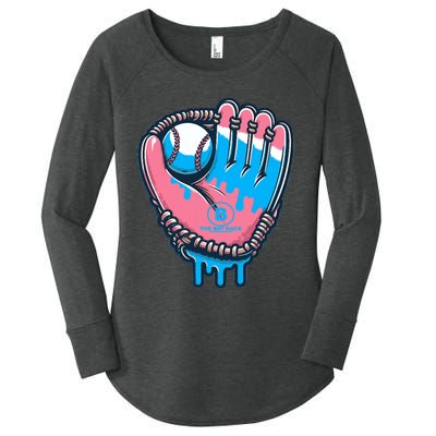 Baseball Glove Cotton Candy Drip Women's Perfect Tri Tunic Long Sleeve Shirt