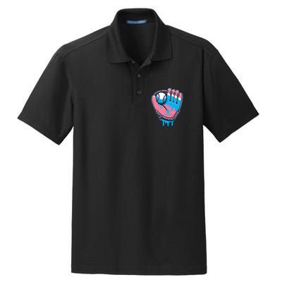 Baseball Glove Cotton Candy Drip Dry Zone Grid Polo