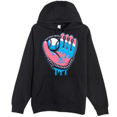 Baseball Glove Cotton Candy Drip Premium Pullover Hoodie