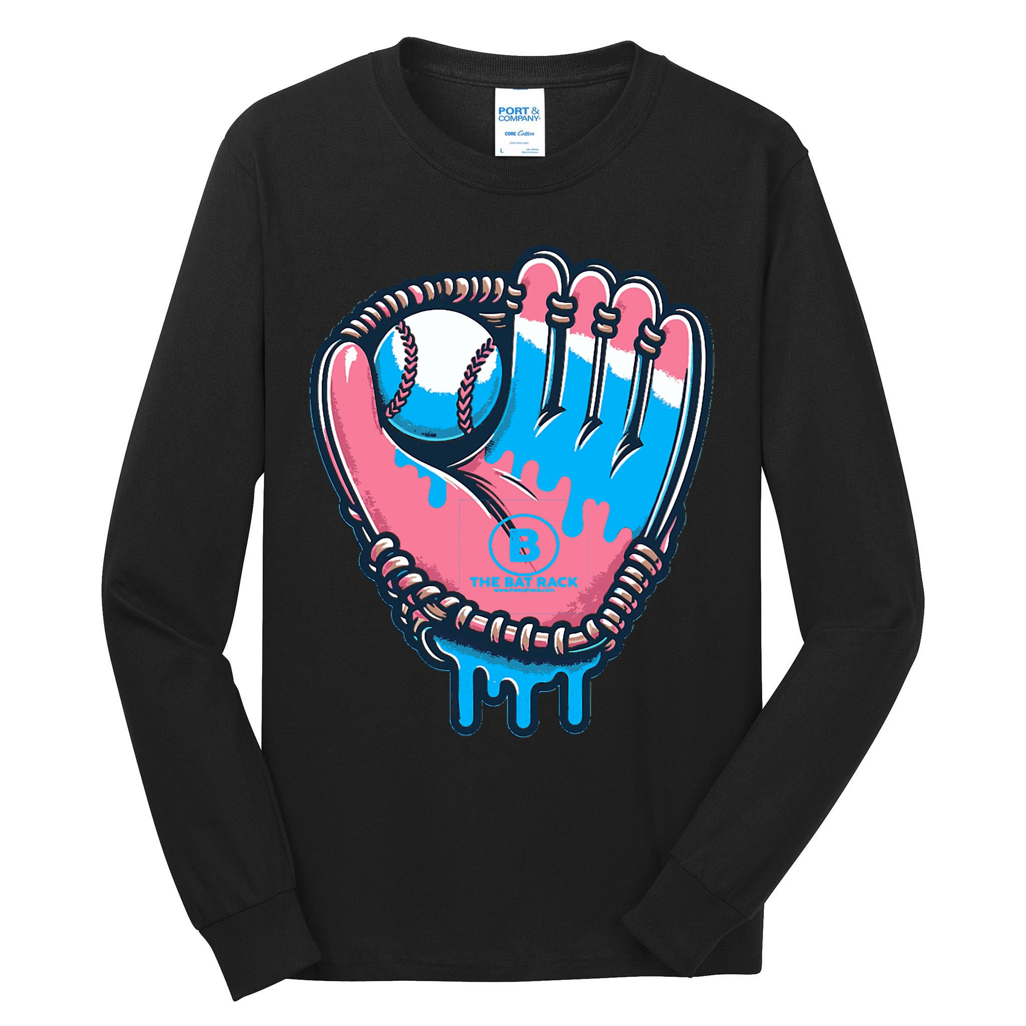 Baseball Glove Cotton Candy Drip Tall Long Sleeve T-Shirt