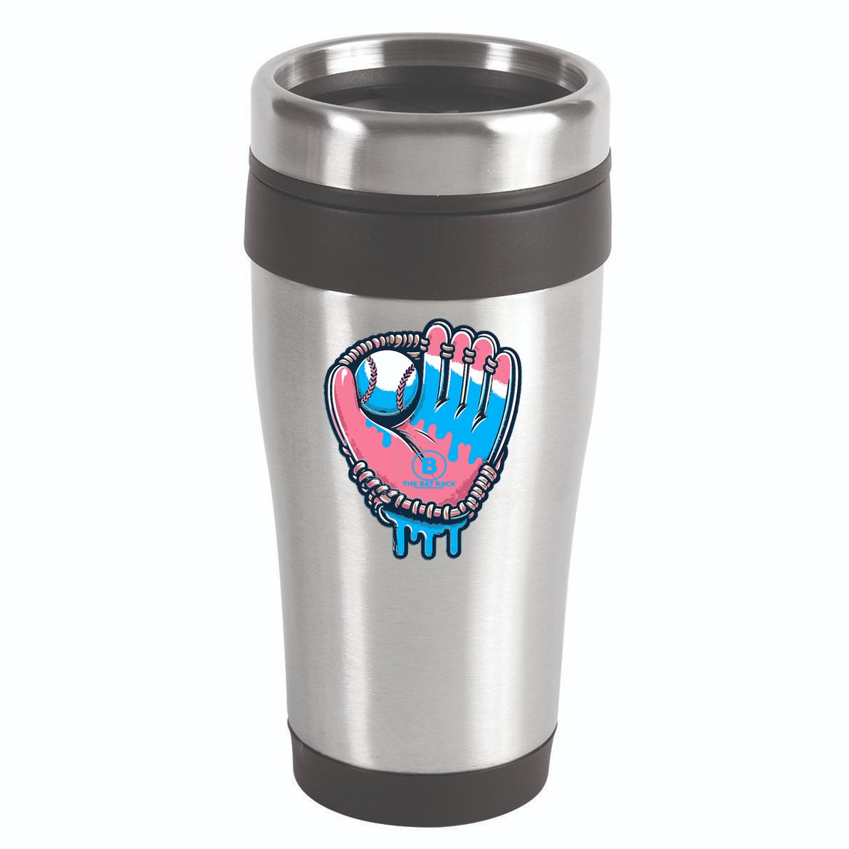 Baseball Glove Cotton Candy Drip 16oz Travel Tumbler