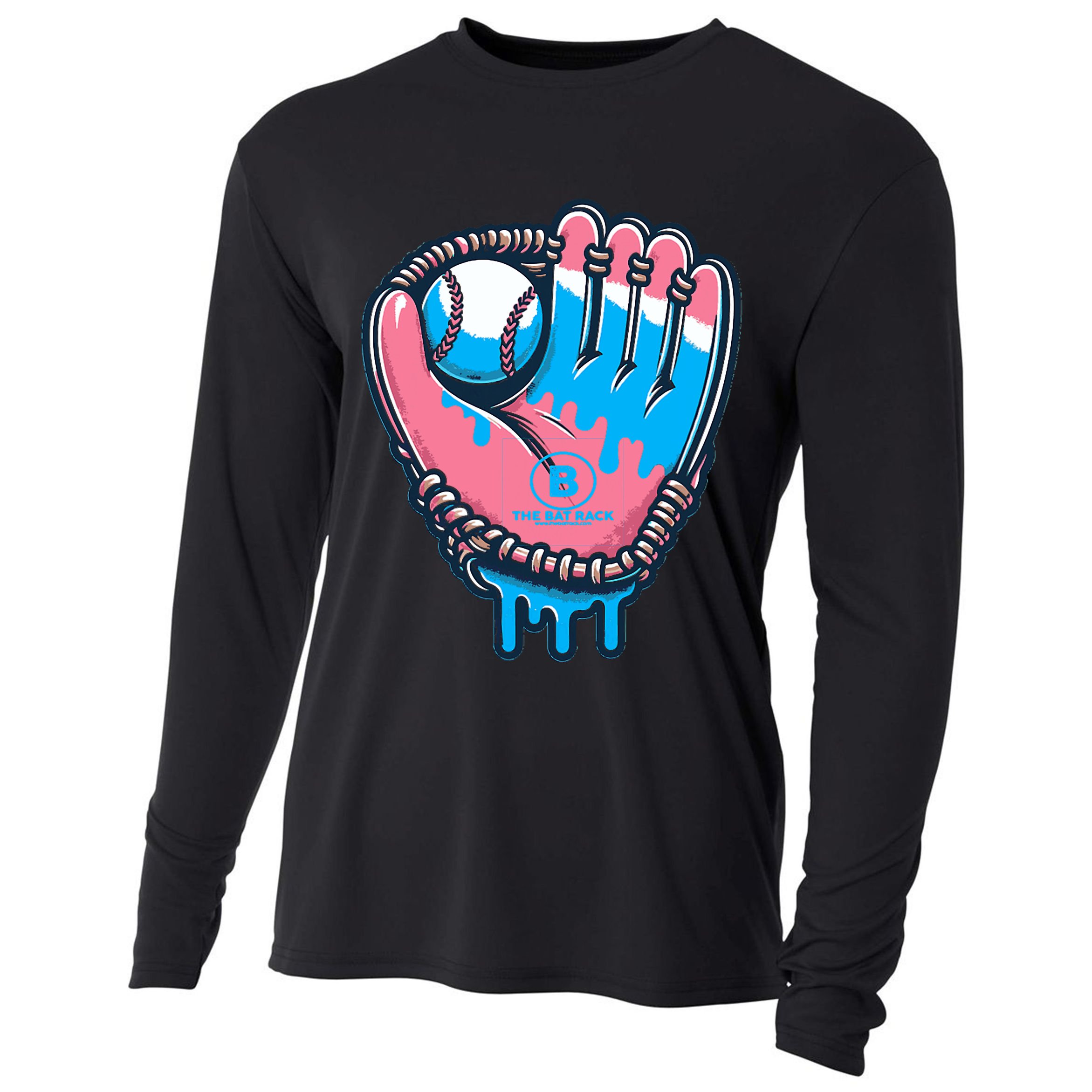 Baseball Glove Cotton Candy Drip Cooling Performance Long Sleeve Crew