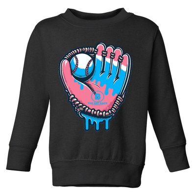 Baseball Glove Cotton Candy Drip Toddler Sweatshirt