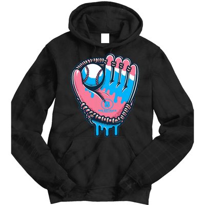 Baseball Glove Cotton Candy Drip Tie Dye Hoodie