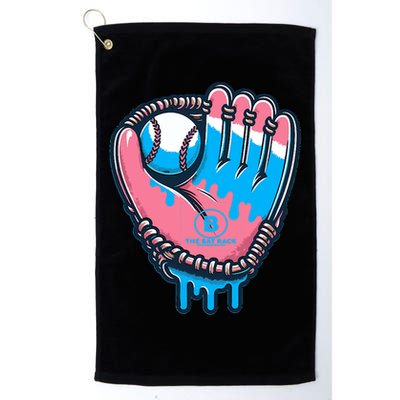 Baseball Glove Cotton Candy Drip Golf Towel