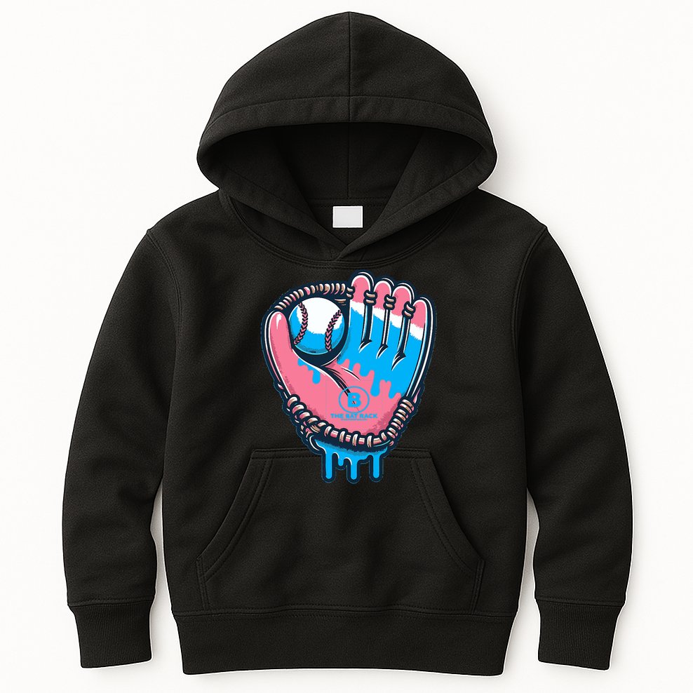 Baseball Glove Cotton Candy Drip Kids Hoodie