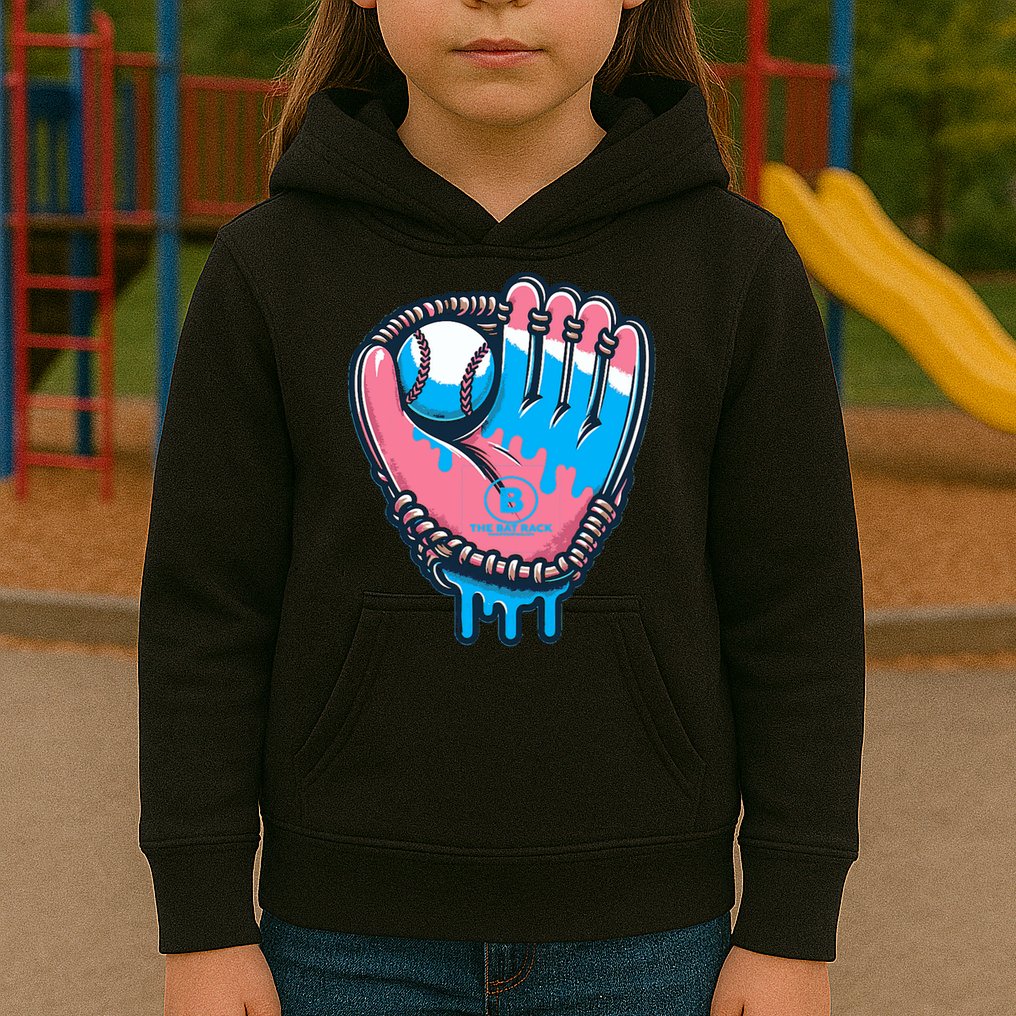 Baseball Glove Cotton Candy Drip Kids Hoodie