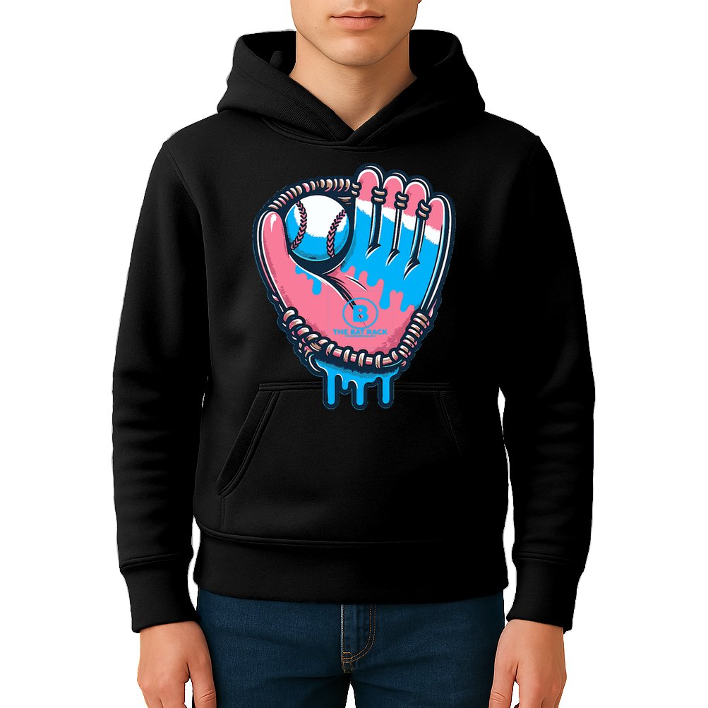 Baseball Glove Cotton Candy Drip Kids Hoodie