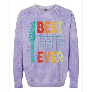 Best Guitar Dad Ever Chords Best Dad Guitar Colorblast Crewneck Sweatshirt