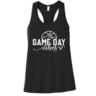 Basketball Game Day Vibes Basketball Mom Life Game Day Women's Racerback Tank