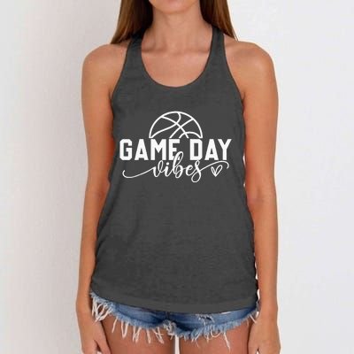 Basketball Game Day Vibes Basketball Mom Life Game Day Women's Knotted Racerback Tank