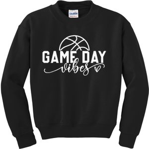 Basketball Game Day Vibes Basketball Mom Life Game Day Kids Sweatshirt