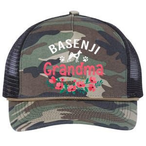 Basenji Grandma Dog Gifts Funny Cute Dog Lover Christmas Mom Retro Rope Trucker Hat Cap