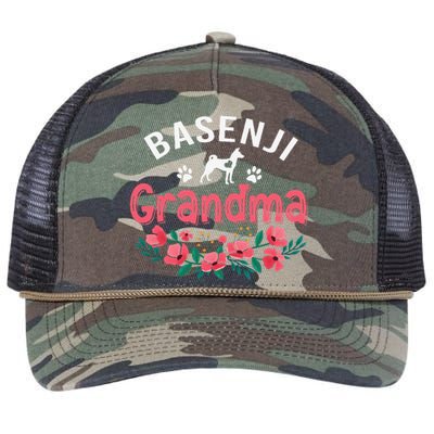 Basenji Grandma Dog Gifts Funny Cute Dog Lover Christmas Mom Retro Rope Trucker Hat Cap