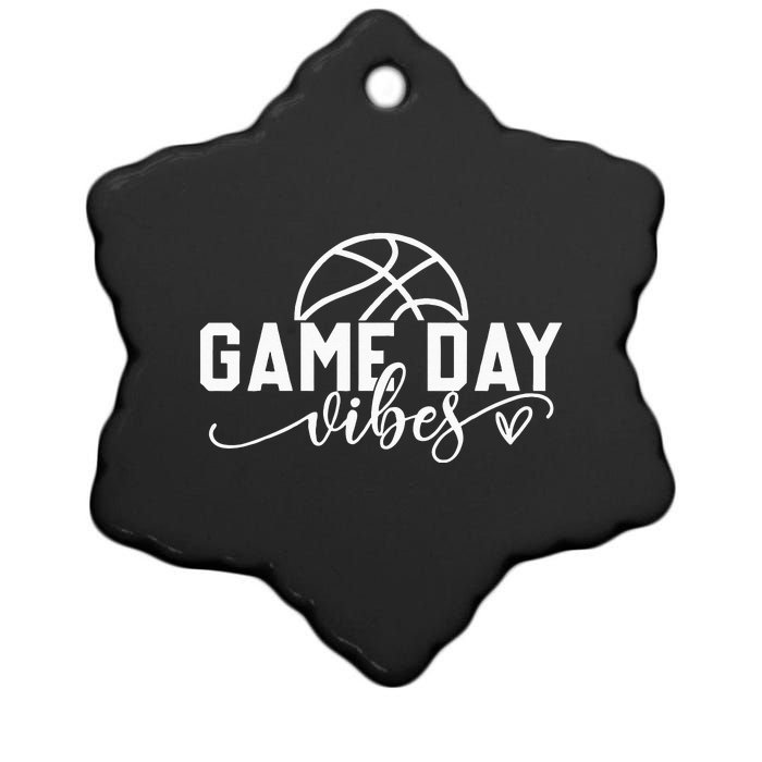 Basketball Game Day Vibes Basketball Mom Life Game Day Ceramic Star Ornament