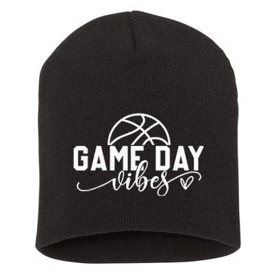 Basketball Game Day Vibes Basketball Mom Life Game Day Short Acrylic Beanie