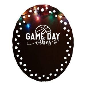 Basketball Game Day Vibes Basketball Mom Life Game Day Ceramic Oval Ornament