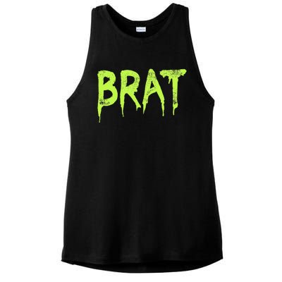 Brat Grunge Distressed Ladies PosiCharge Tri-Blend Wicking Tank