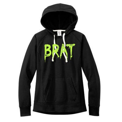 Brat Grunge Distressed Women's Fleece Hoodie