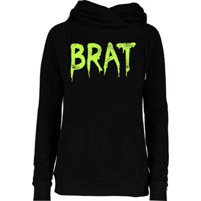 Brat Grunge Distressed Womens Funnel Neck Pullover Hood