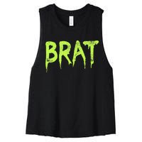 Brat Grunge Distressed Women's Racerback Cropped Tank