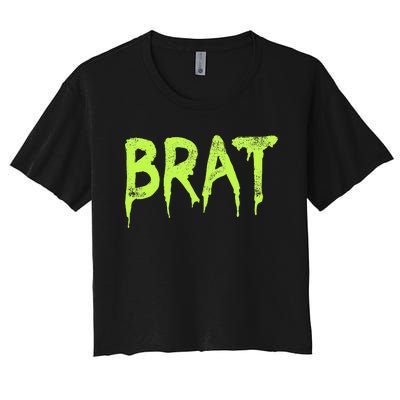 Brat Grunge Distressed Women's Crop Top Tee