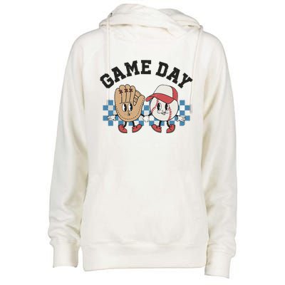 Baseball Game Day Womens Funnel Neck Pullover Hood