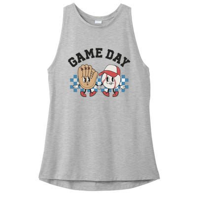 Baseball Game Day Ladies PosiCharge Tri-Blend Wicking Tank