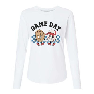 Baseball Game Day Womens Cotton Relaxed Long Sleeve T-Shirt