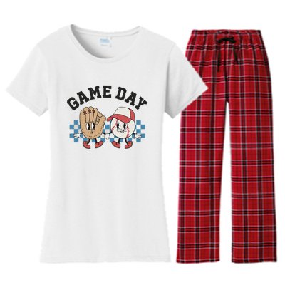 Baseball Game Day Women's Flannel Pajama Set