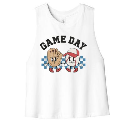 Baseball Game Day Women's Racerback Cropped Tank