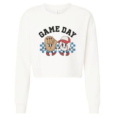 Baseball Game Day Cropped Pullover Crew