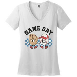 Baseball Game Day Women's V-Neck T-Shirt