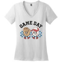 Baseball Game Day Women's V-Neck T-Shirt