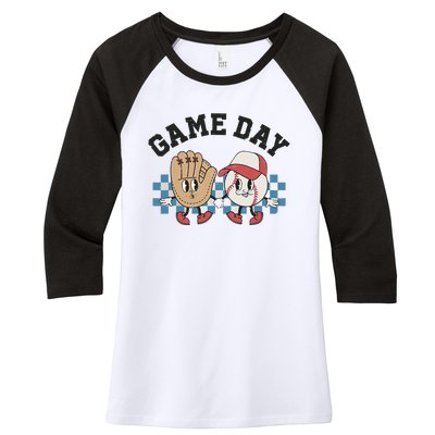 Baseball Game Day Women's Tri-Blend 3/4-Sleeve Raglan Shirt