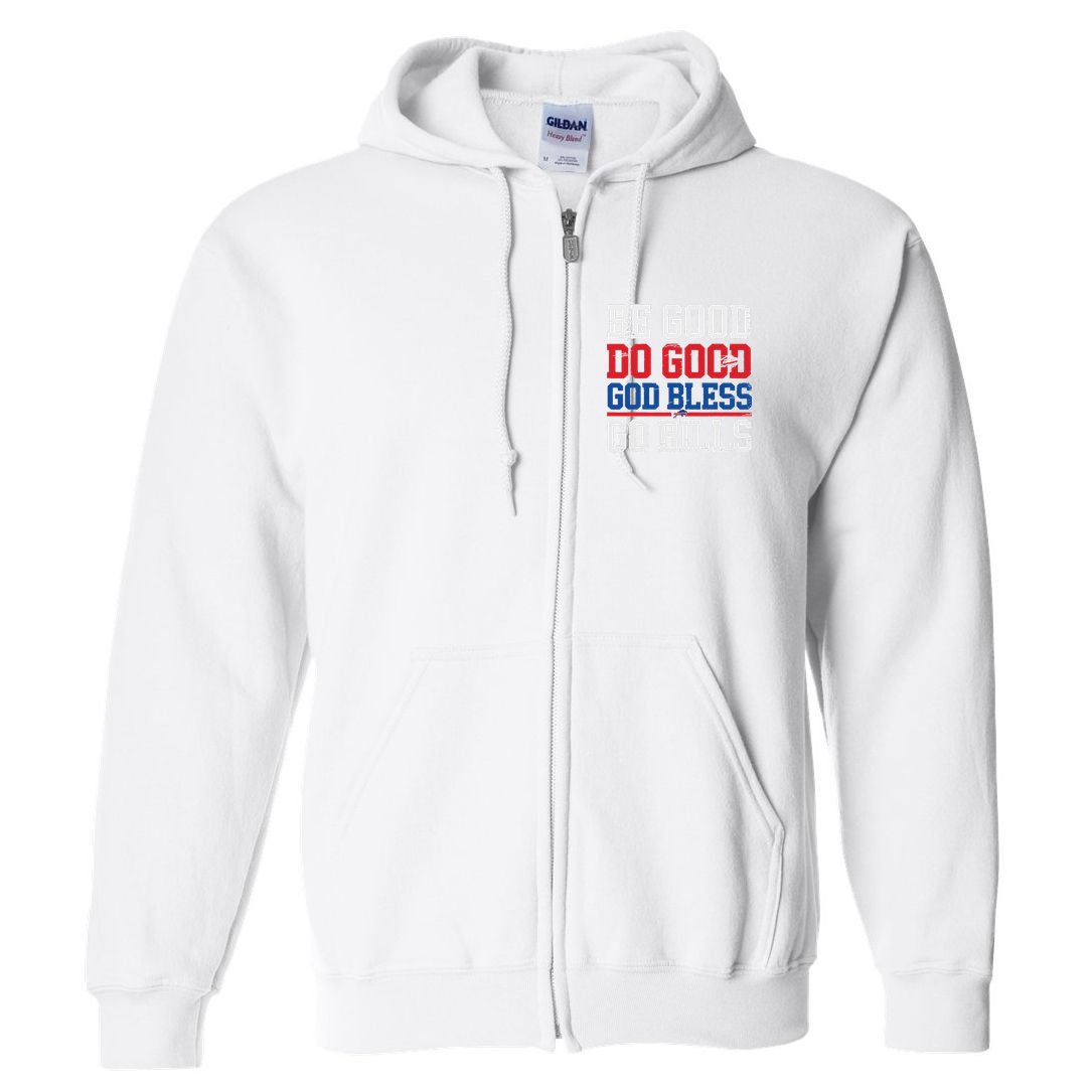 Be Good Do Good God Bless Go Bill Full Zip Hoodie