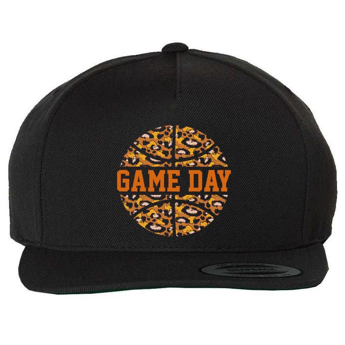 Basketball Game Day With Leopard Pattern Funny Game Wool Snapback Cap