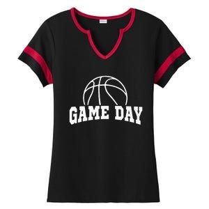 Basketball Game Day Basketball Mom Life Game Day Ladies Halftime Notch Neck Tee