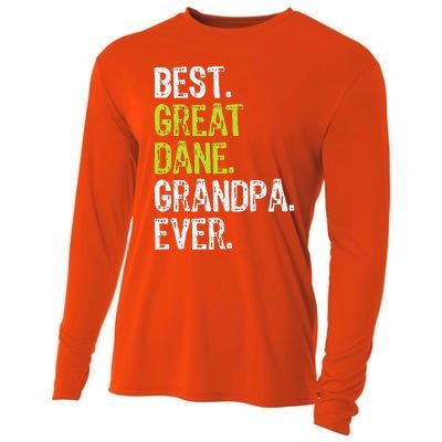 Best Great Dane Grandpa Ever Dog Lover Cooling Performance Long Sleeve Crew