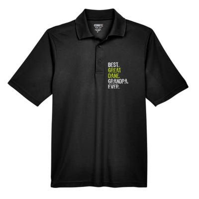 Best Great Dane Grandpa Ever Dog Lover Men's Origin Performance Pique Polo